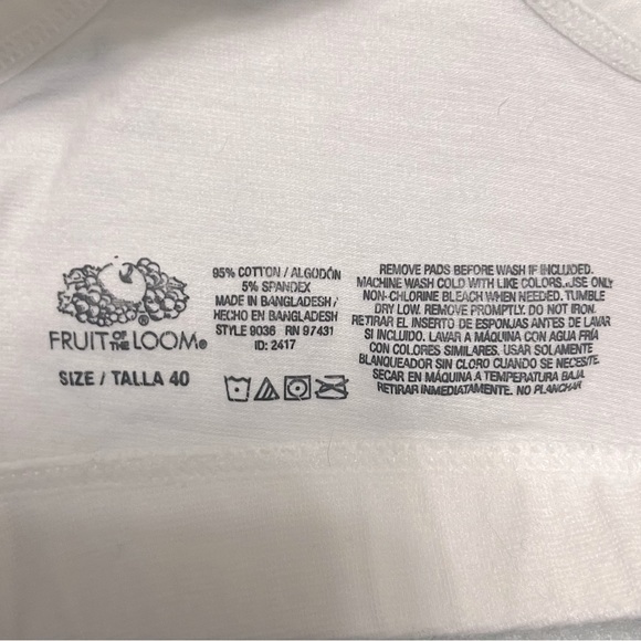 Fruit of the Loom Racerback Sports Bra - Picture 5 of 5